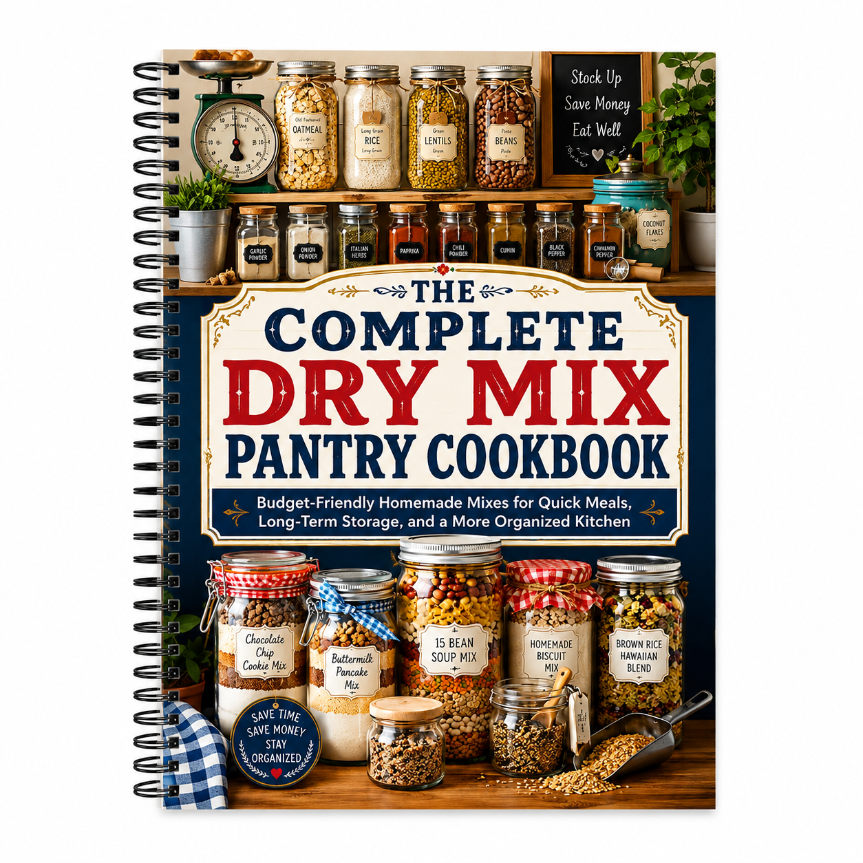 The Complete Dry Mix Pantry Cookbook: Budget-Friendly Homemade Mixes For Quick Meals, Long-Term Storage, And A More Organized Kitchen(Spiral Bound, Full Color Edition)