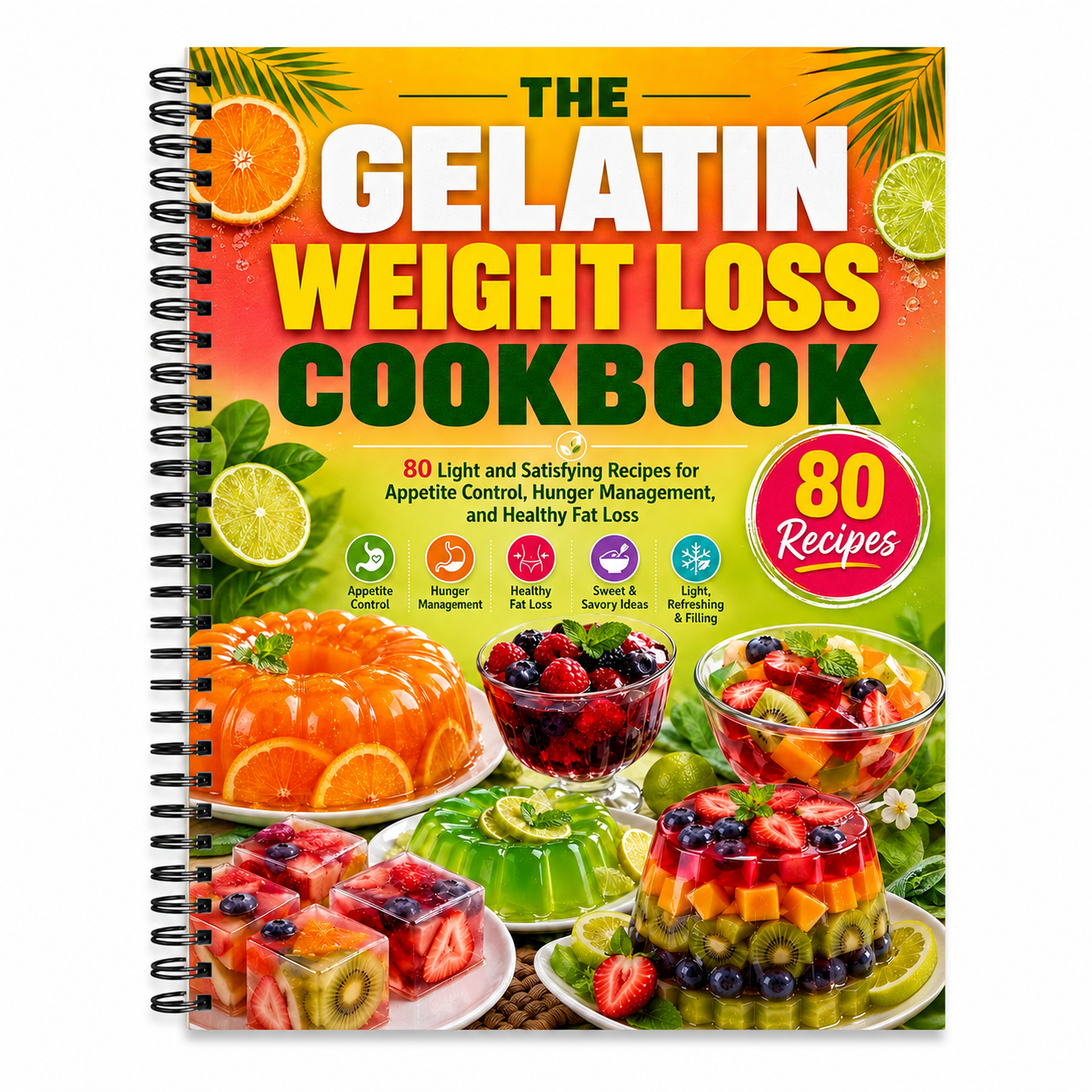 The Gelatin Weight Loss Cookbook: 80 Easy, Low-Calorie Recipes for Appetite Control, Hunger Management, and Healthy Fat Loss