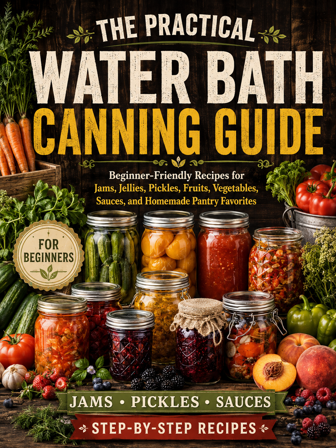 The Practical Water Bath Canning Guide: Beginner-Friendly Canning Recipes for Jams, Jellies, Pickles, Fruits, Vegetables, Sauces, Pantry Staples, and Homemade Food Preservation(Spiral Bound, Full Color Edition)