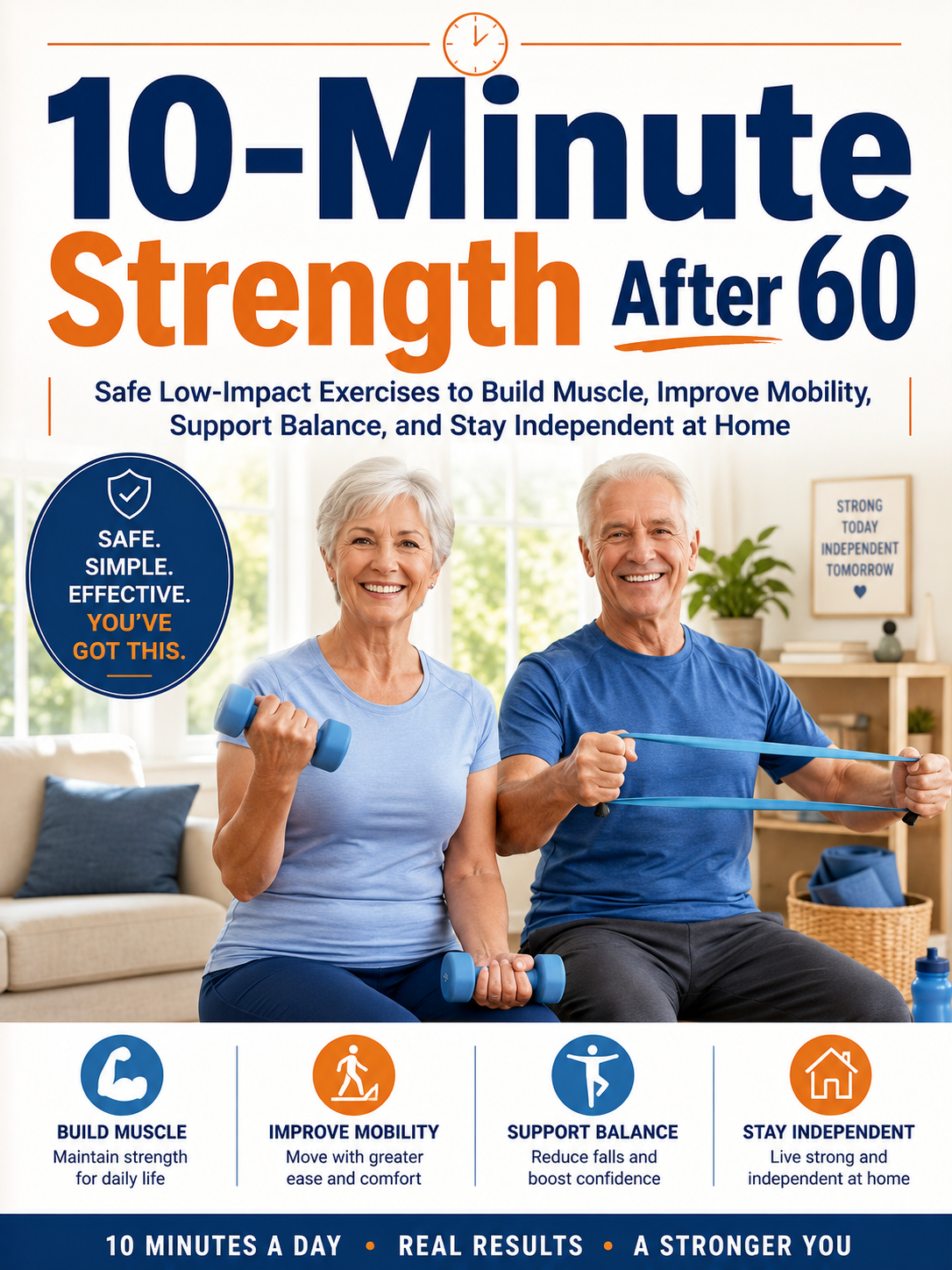 10-Minute Strength After 60: Safe Low-Impact Exercises to Build Muscle, Improve Mobility, Support Balance, and Stay Independent at Home (Spiral Bound)