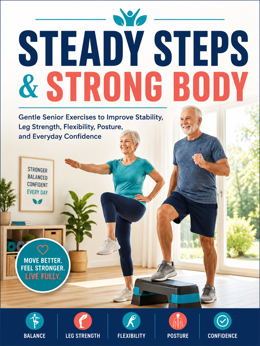 Steady Steps & Strong Body: Gentle Senior Exercises to Improve Stability, Leg Strength, Flexibility, Posture, and Everyday Confidence (Spiral Bound)