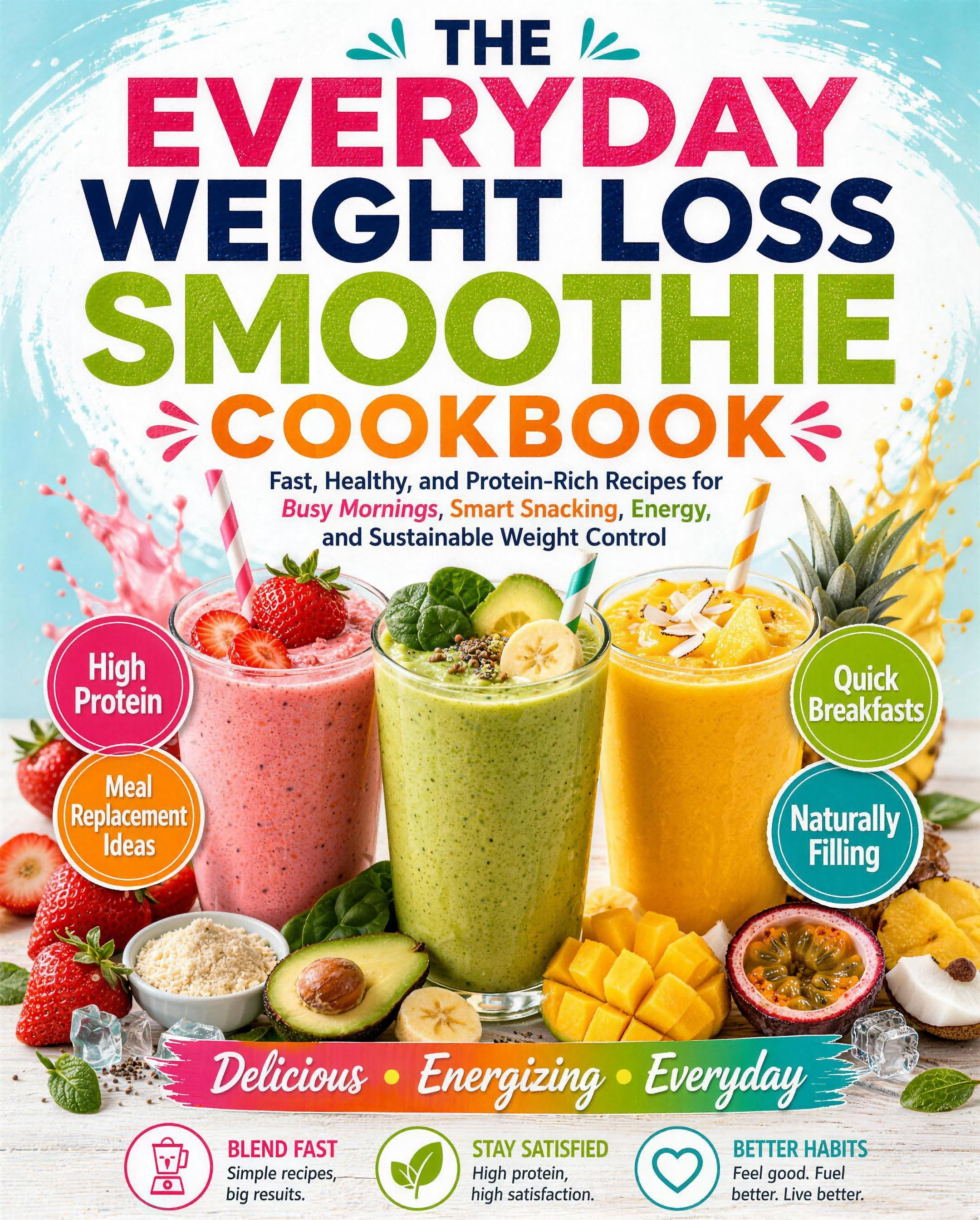 The Everyday Weight Loss Smoothie Cookbook: Quick and Delicious High-Protein Smoothie Recipes for Healthy Weight Management, Energy, Fitness, Meal Prep, and Everyday Wellness (Spiral Bound)