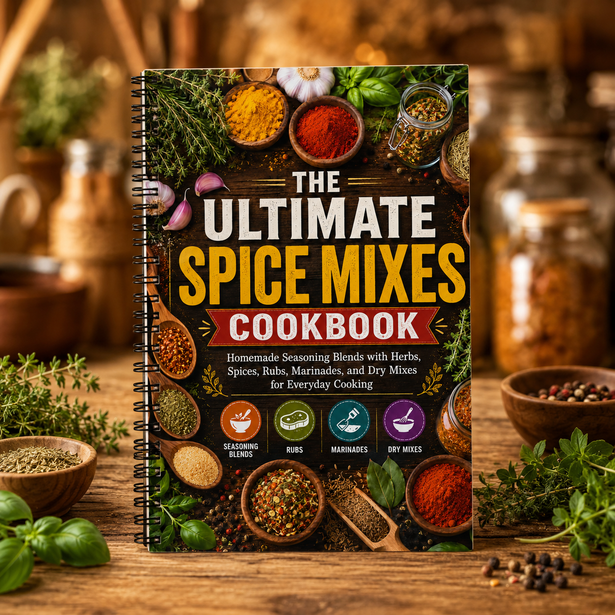 The Ultimate Spice Mixes Cookbook: Homemade Seasoning Blends With Herbs, Spices, Rubs, Marinades, Dry Mixes, And Everyday Flavor Ideas For Home Cooking(Spiral Binding)