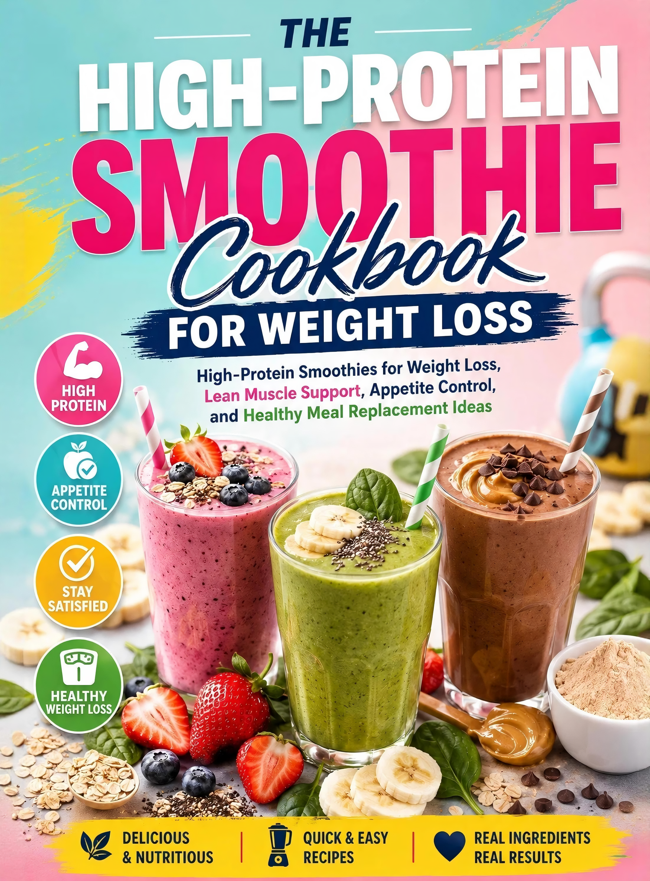The High-Protein Smoothie Cookbook For Weight Loss : High-Protein Smoothies for Lean Muscle Support, Appetite Control, Healthy Meal Replacement Ideas, Energy, and Everyday Weight Management( Spiral binding )