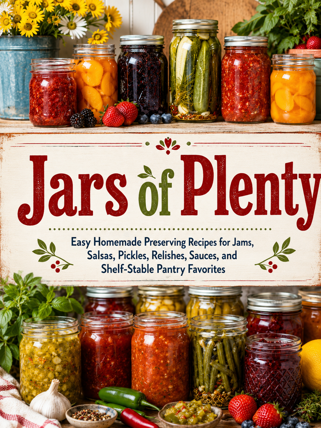 Jars of Plenty: Easy Homemade Preserving Recipes for Jams, Salsas, Pickles, Relishes, Sauces, and Shelf-Stable Pantry Favorites (Spiral Bound)