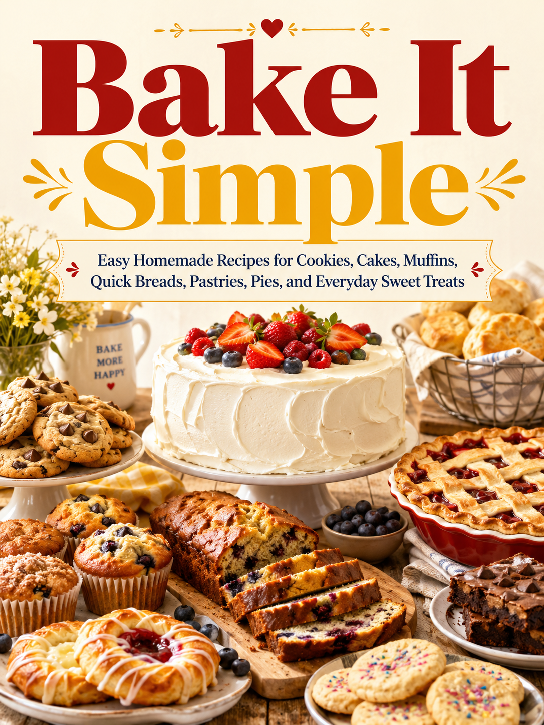Bake It Simple: Easy Homemade Recipes for Cookies, Cakes, Muffins, Quick Breads, Pastries, Pies, and Everyday Sweet Treats (Spiral Bound)