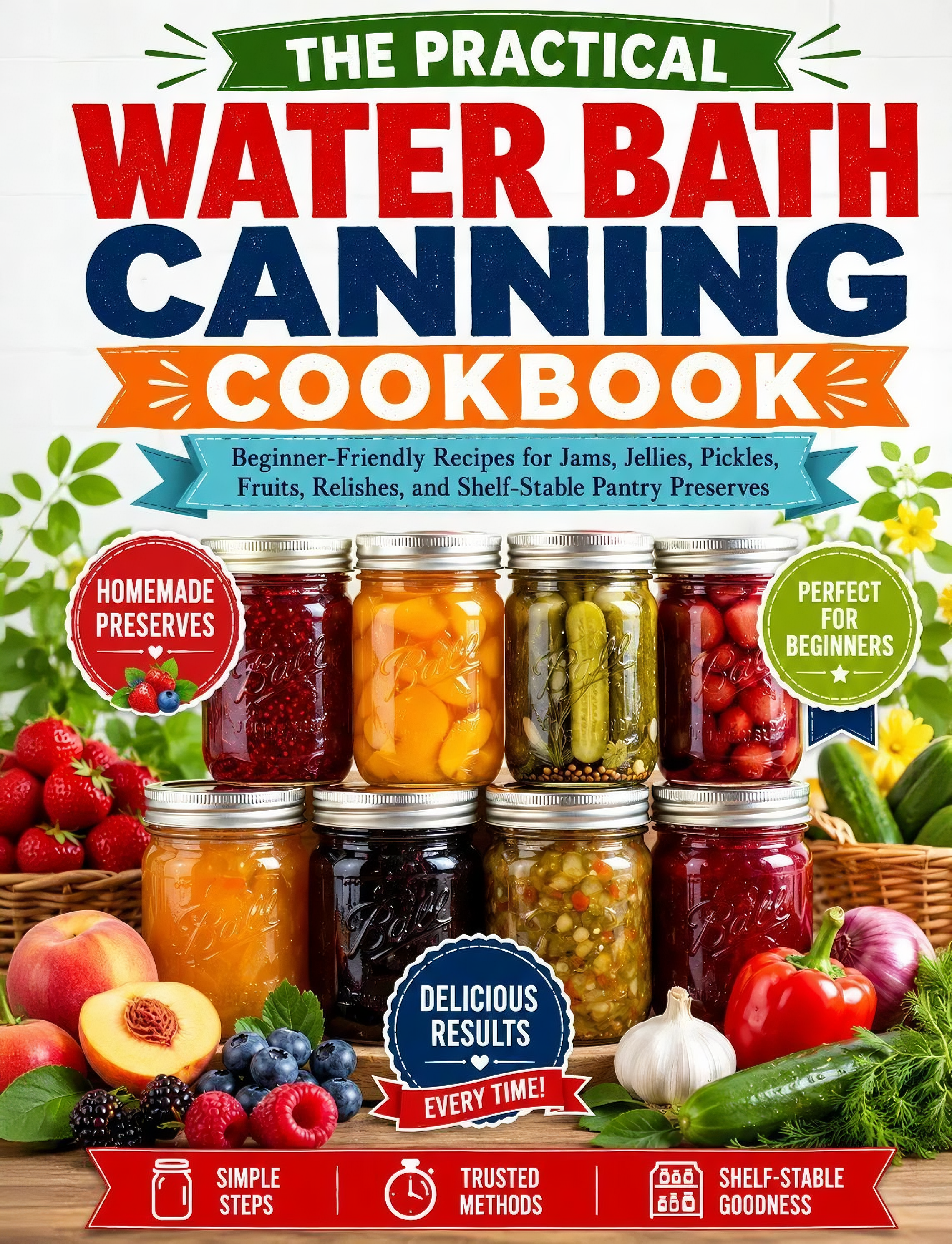 The Practical Water Bath Canning Cookbook: Beginner-Friendly Recipes for Jams, Jellies, Pickles, Fruits, Relishes, Shelf-Stable Pantry Preserves, and Safe Home Canning ( Spiral binding )