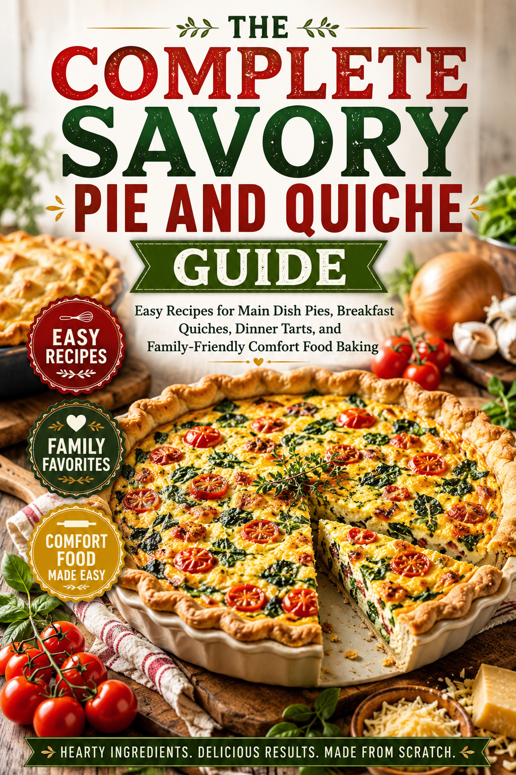 The Complete Savory Pie And Quiche Guide: Beginner-Friendly Recipes for Breakfast, Brunch, Dinner, Family Gatherings, and Homemade Comfort Food Baking( Spiral binding )