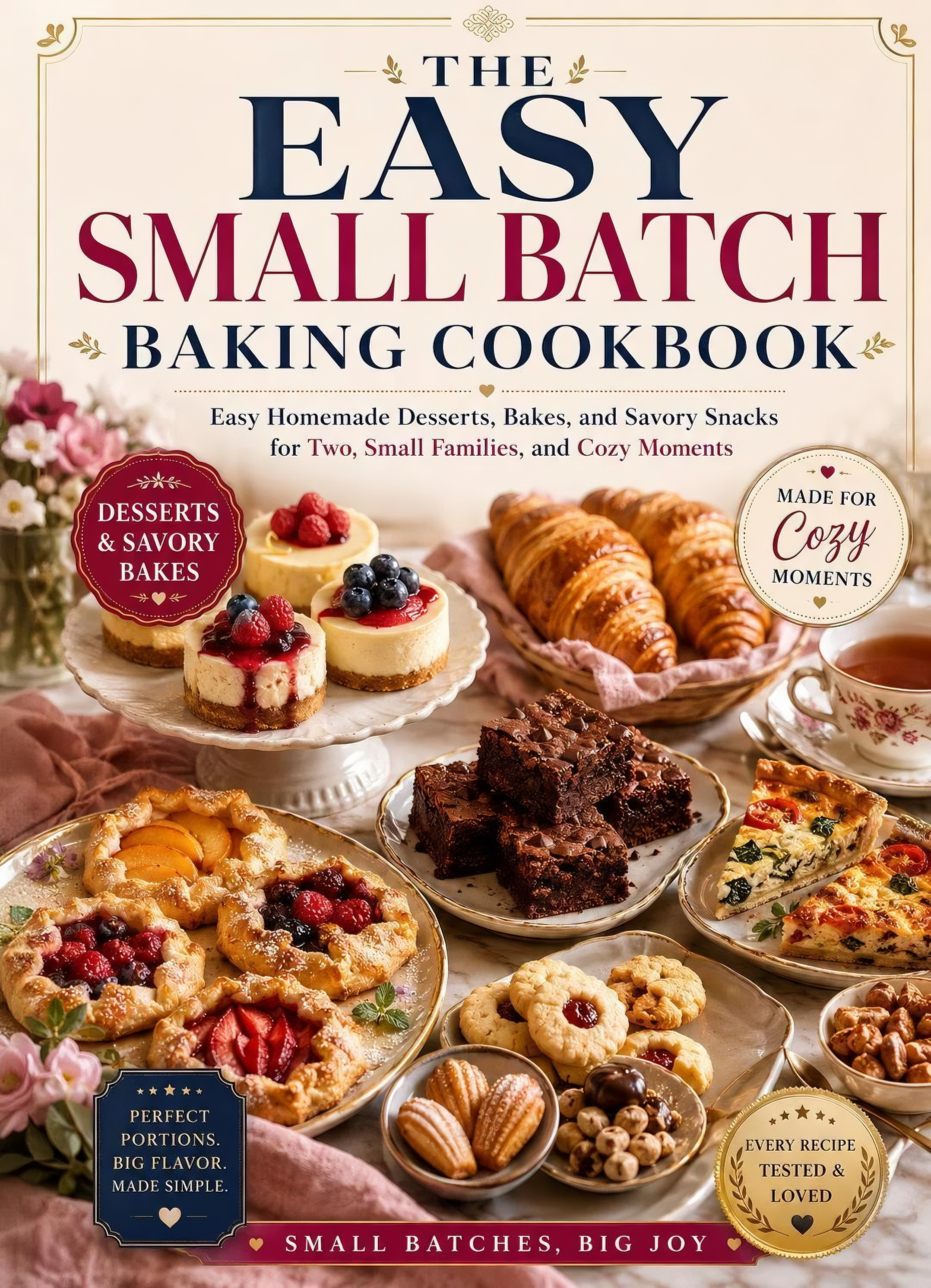 The Easy Small Batch Baking Cookbook: Easy Homemade Desserts, Cakes, Cookies, Pastries, and Savory Bakes for Two and Small Families(Spiral binding)