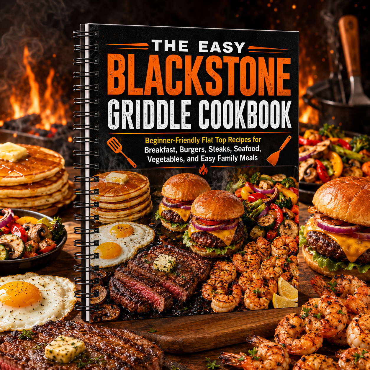 The Easy Blackstone Griddle Cookbook - Beginner-Friendly Recipes for Breakfast, Burgers, Steaks, Seafood, Vegetables, and Family Meals(Spiral Bound)