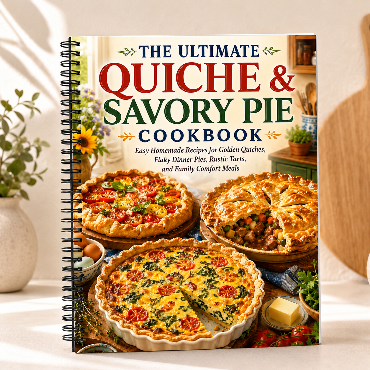The Ultimate Savory Baking Cookbook: Easy Quiches, Flaky Pies, Rustic Tarts and Cozy Family Comfort Meals(Spiral Bound)