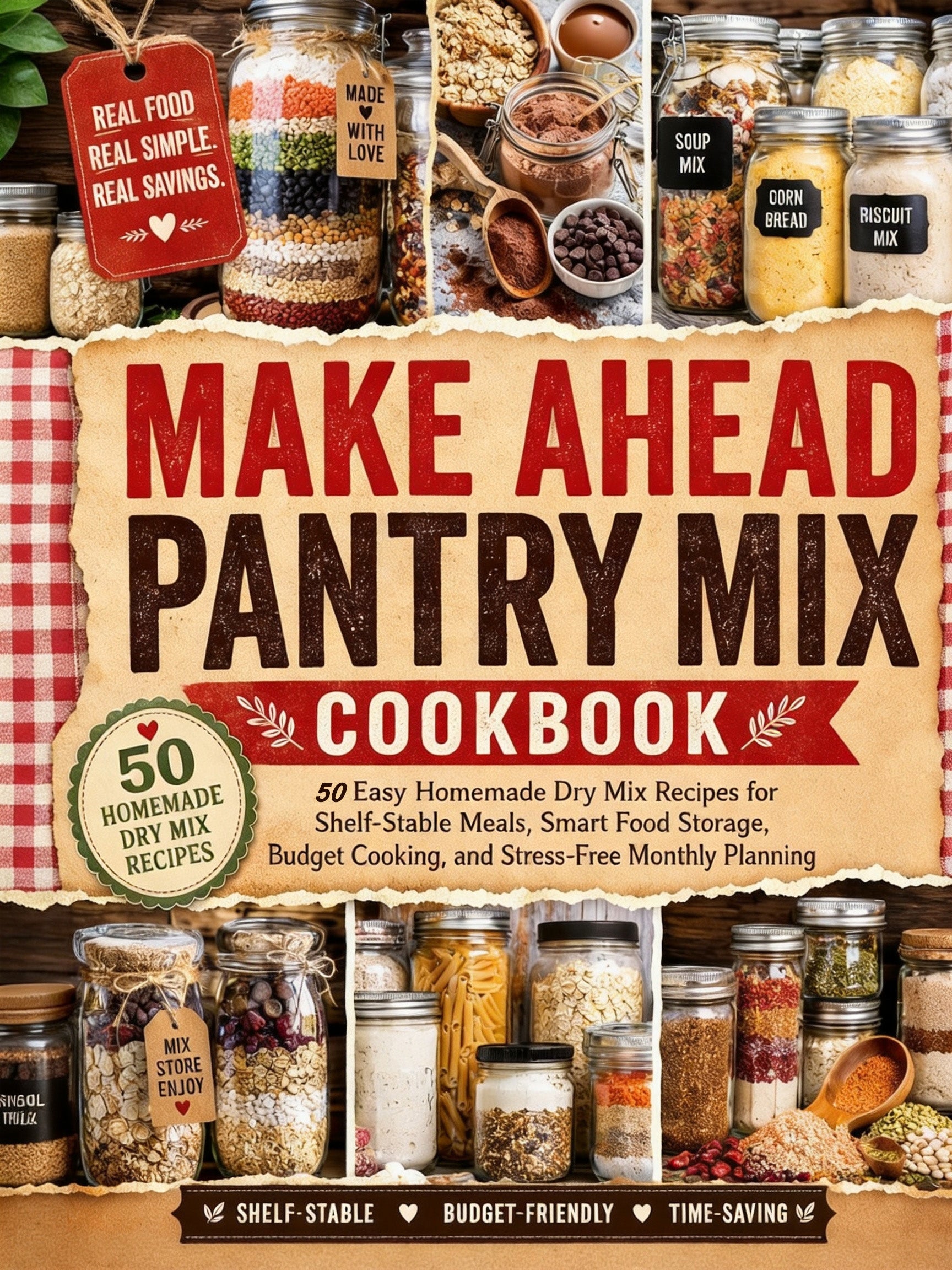 Make Ahead Pantry Mix Cookbook:50 Homemade Dry Mix Recipes For Shelf-Stable Meals, Pantry Organization, Meal Prep, Budget Saving, Smart Food Storage, And Easy Everyday Cooking(Spiral Binding)）