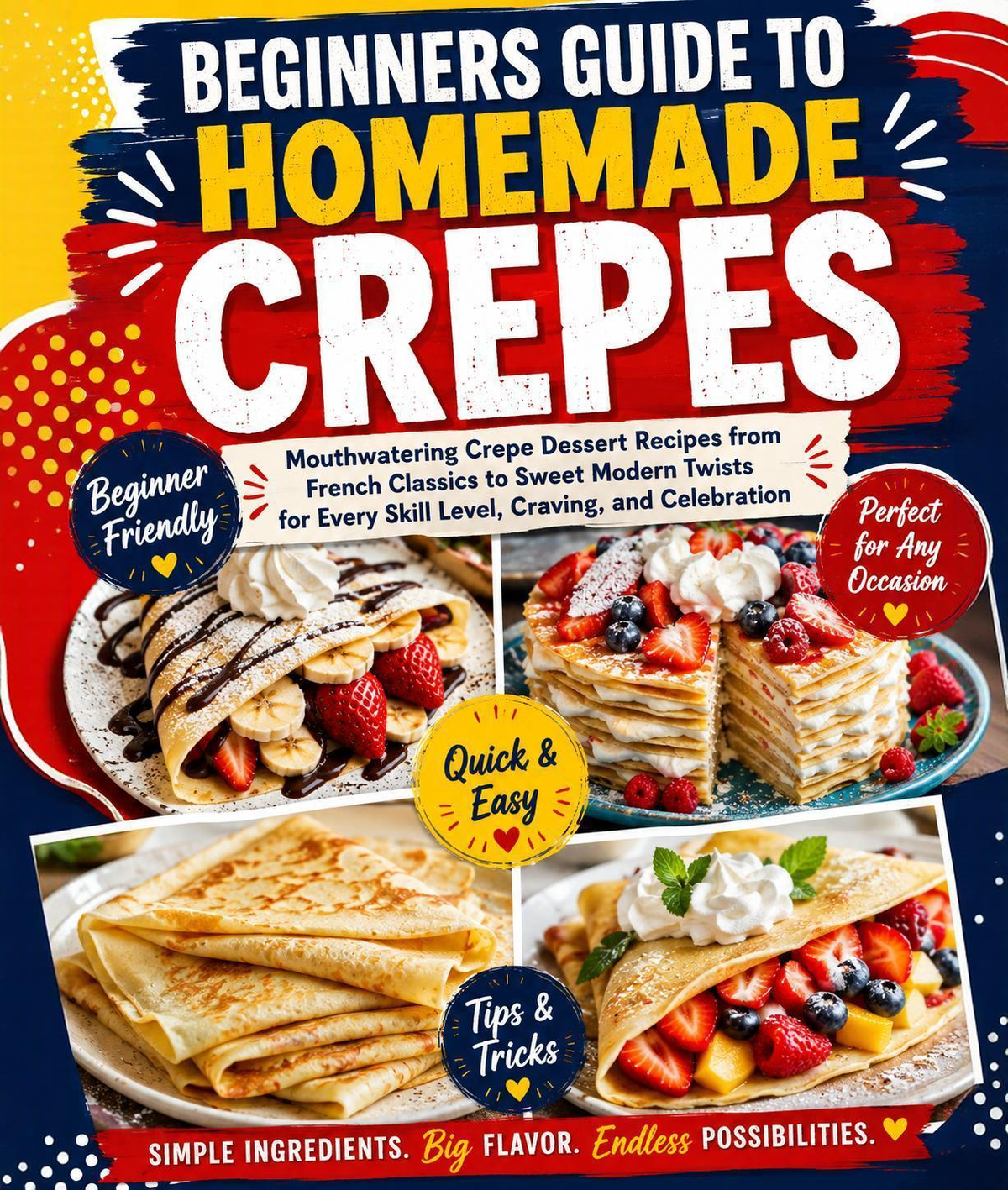 Beginners Guide to Homemade Crepes: Mouthwatering Crepe Dessert Recipes from French Classics to Sweet Modern Twists, Delicate Treats for Every Skill Level, Craving, and Celebration (Spiral Bound)