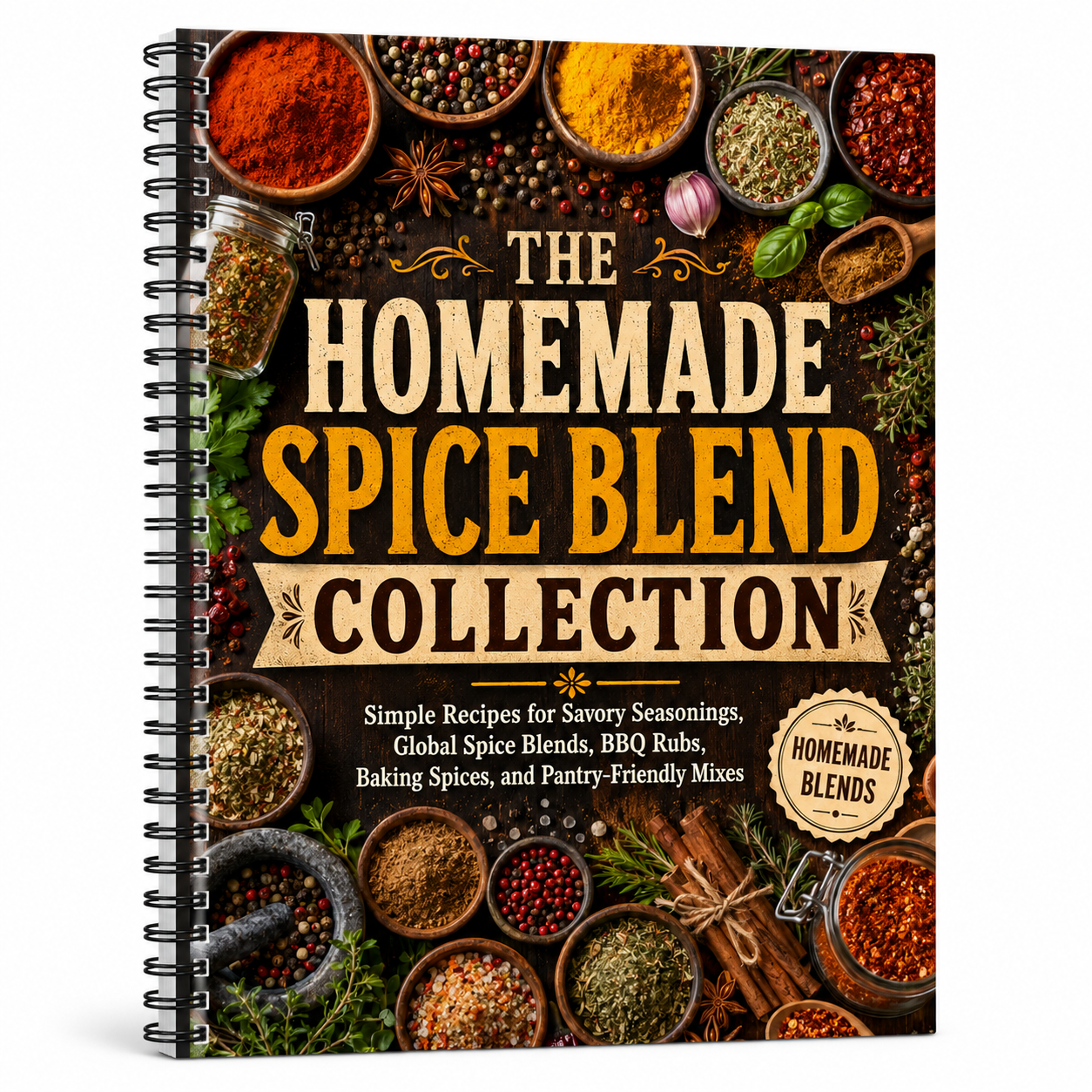 The Homemade Spice Blend Collection: Simple Recipes for Savory Seasonings, Global Flavors, BBQ Rubs, Baking Spices, and Pantry-Friendly Mixes(Spiral binding)