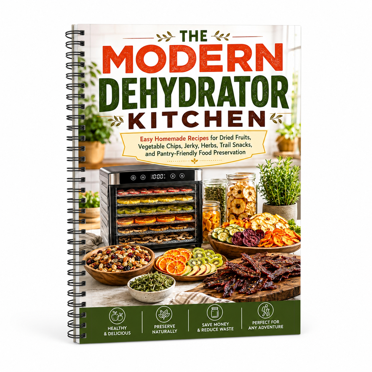 The Modern Dehydrator Kitchen: Easy Homemade Recipes For Dried Fruits, Vegetable Chips, Jerky, Herbs, Trail Snacks And Pantry-Friendly Food Preservation (Spiral Bound, Full Color Edition)