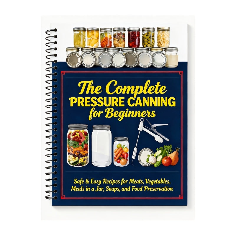 The Complete Pressure Canning For Beginners-Safe Easy Recipes For Meats, Vegetables, Meals In A Jar, Soups And Food Preservation | Pressure Canning Cookbook & Homesteading Guide(Spiral Bound)