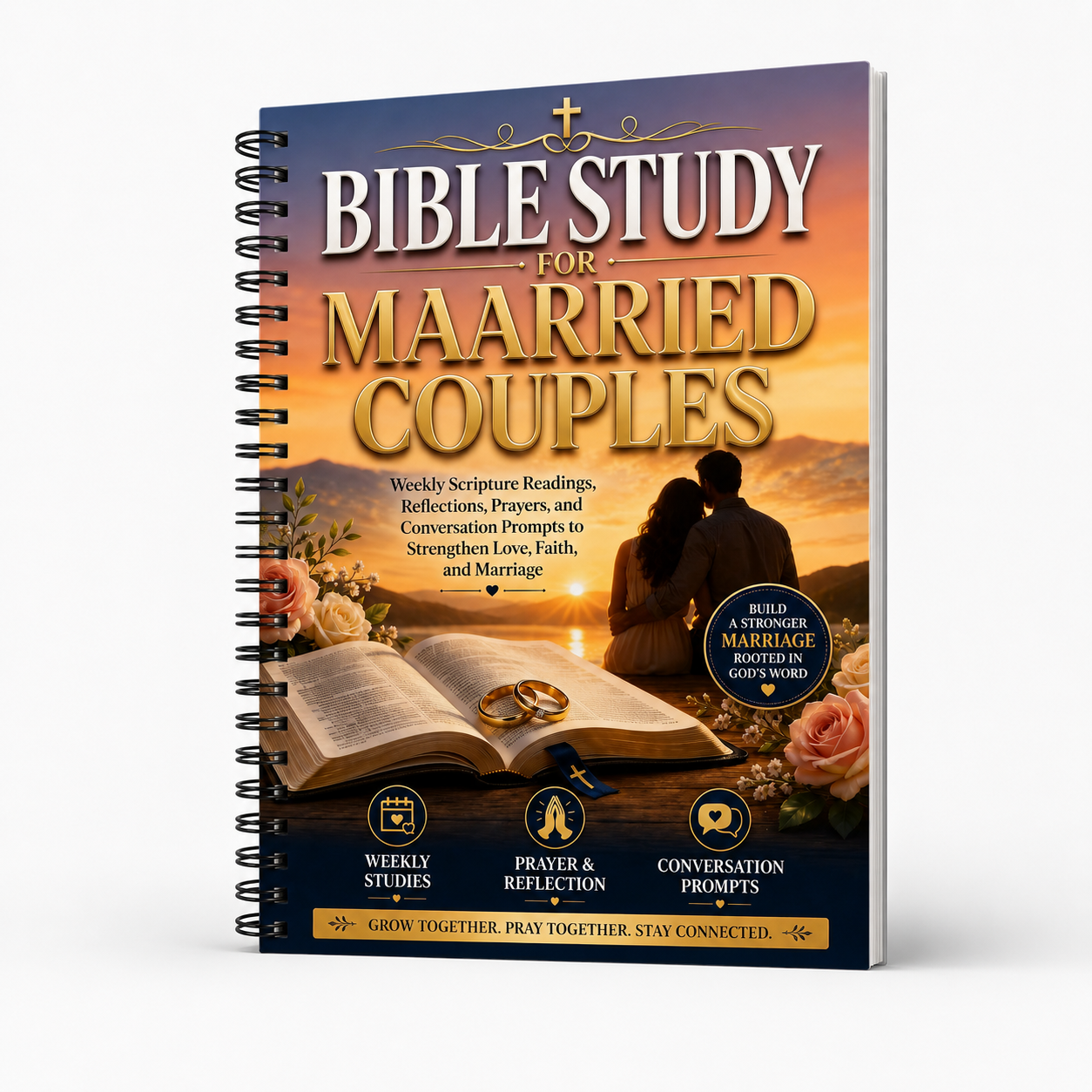 Bible Study for Married Couples: Weekly Scripture Readings, Reflections, Prayers, Conversation Prompts, and Devotions to Strengthen Love, Faith, Communication, and Marriage